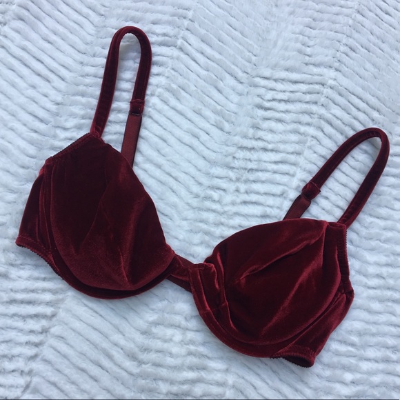 Victoria's Secret Other - Victoria’s Secret Red Velvet Bra Padded 36B